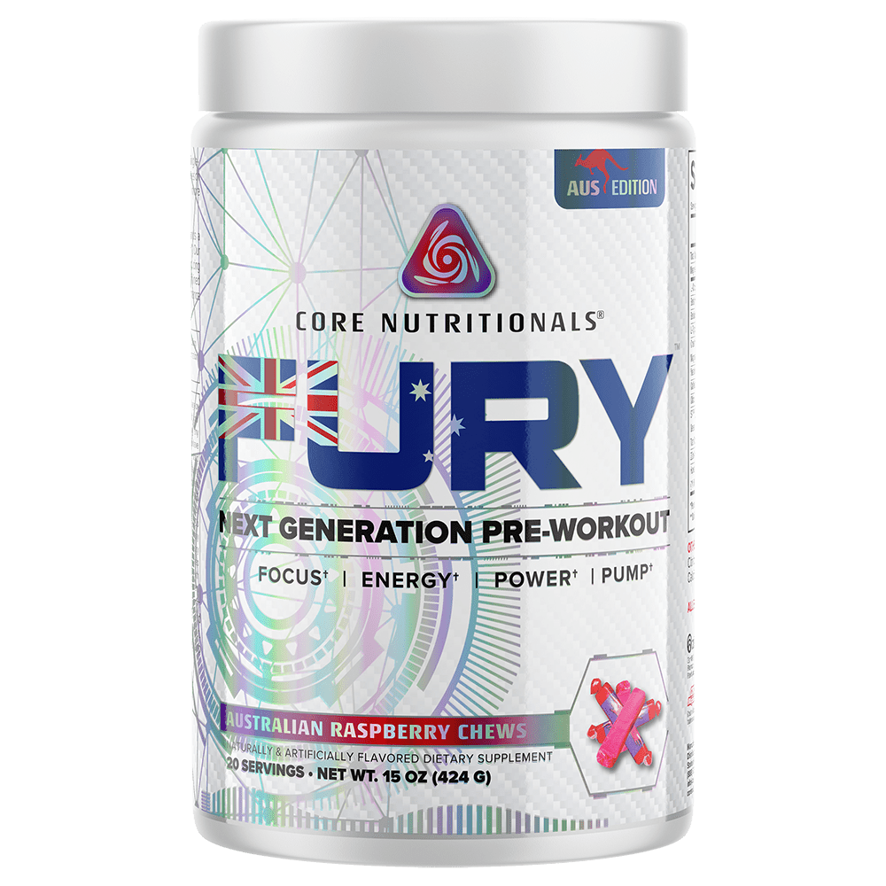 Core Nutritionals Fury Pre-Workout 40 Scoops Australian Raspberry Chews