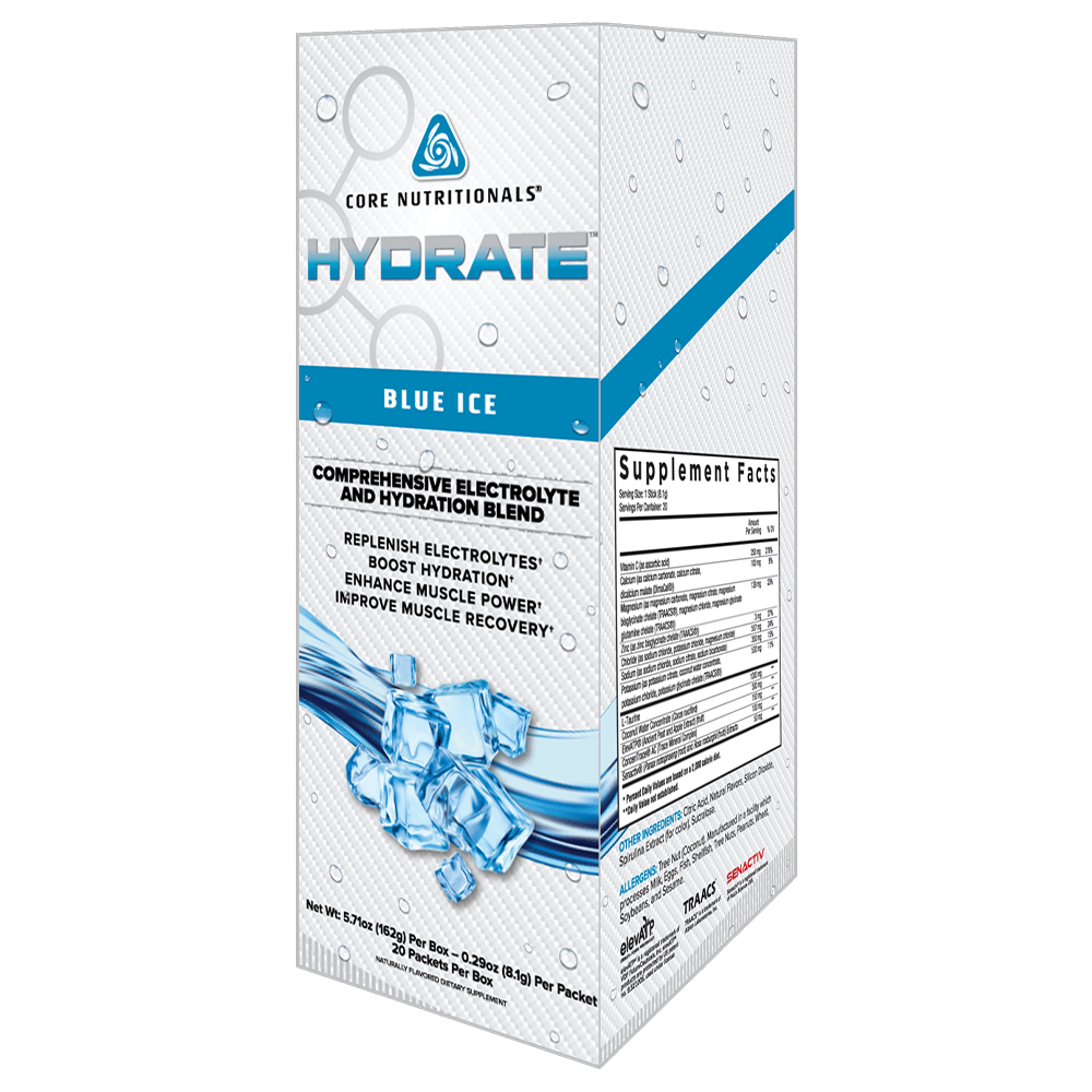 Core Nutritionals Hydrate General Health 1 Box (20 Sticks) Blue Ice