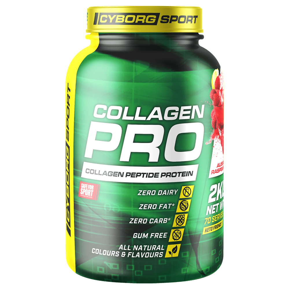 Cyborg Sport Collagen Pro Protein Powder 1 Kg Aussie Raspberry
