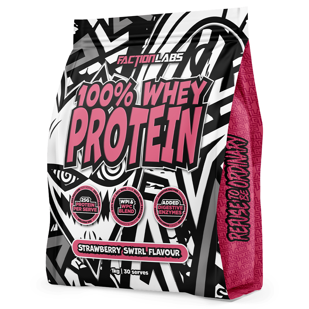 Faction Labs 100% Whey Protein Protein Powder 30 Serves Strawberry Swirl