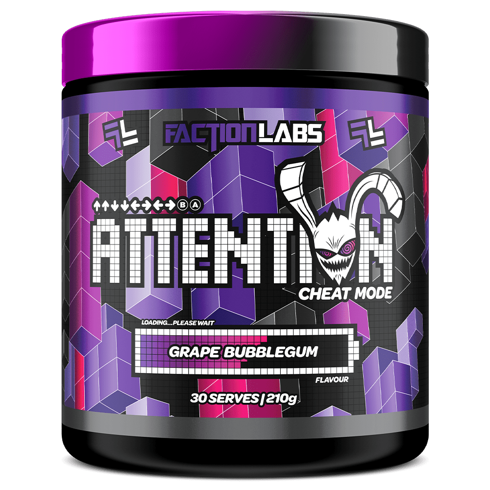 Faction Labs Attention Cheat Mode Mental Focus 30 Serves Grape Bubblegum