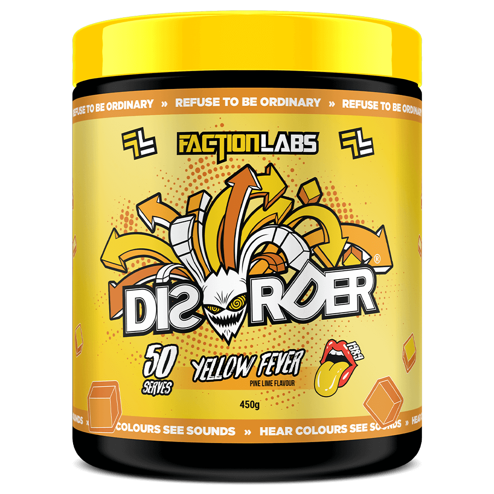 Faction Labs Disorder Pre-Workout 50 Serves Yellow Fever - Pine Lime