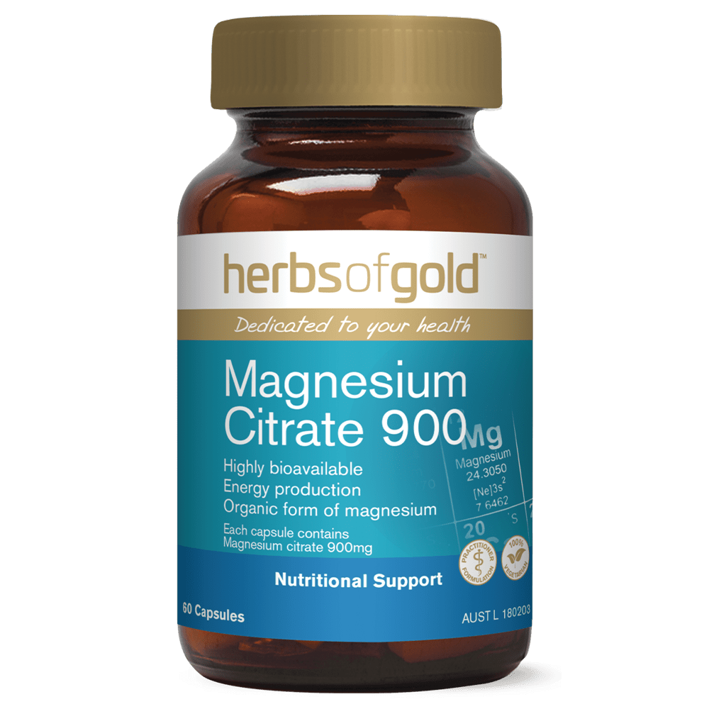 Herbs of Gold Magnesium Citrate 900 Vitamins 60 Capsules