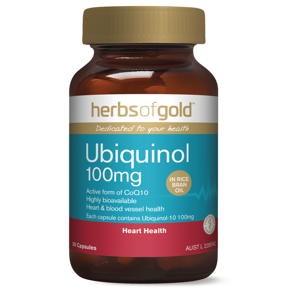 Herbs of Gold Ubiquinol 100mg Vitamins 30 Capsules