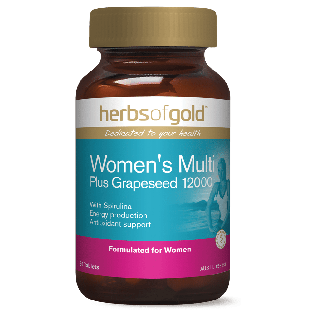 Herbs of Gold Womens Multi Plus Grapeseed 12000 Vitamins 30 Capsules