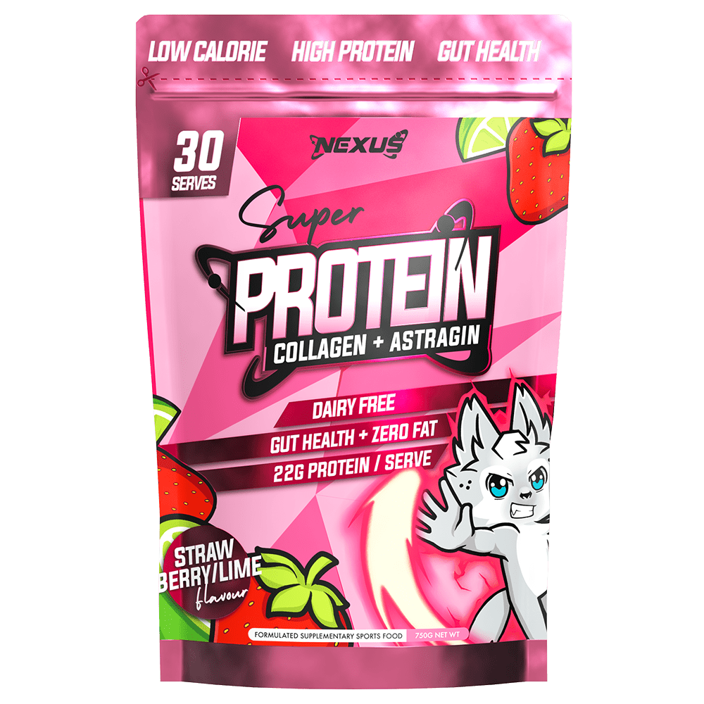 Nexus Sports Nutrition Super Protein Collagen + Astragin Protein Powder 30 Serves Strawberry Lime