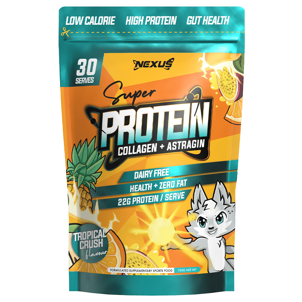 Nexus Sports Nutrition Super Protein Collagen + Astragin Protein Powder 30 Serves Tropical Crush