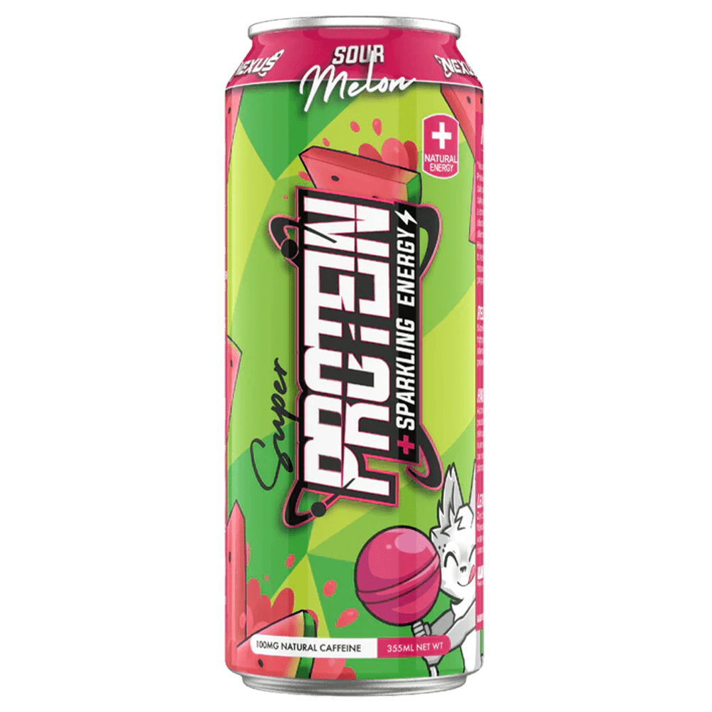 Nexus Sports Nutrition Super Protein Sparkling Energy RTD Energy Drink 355mL Sour Melon