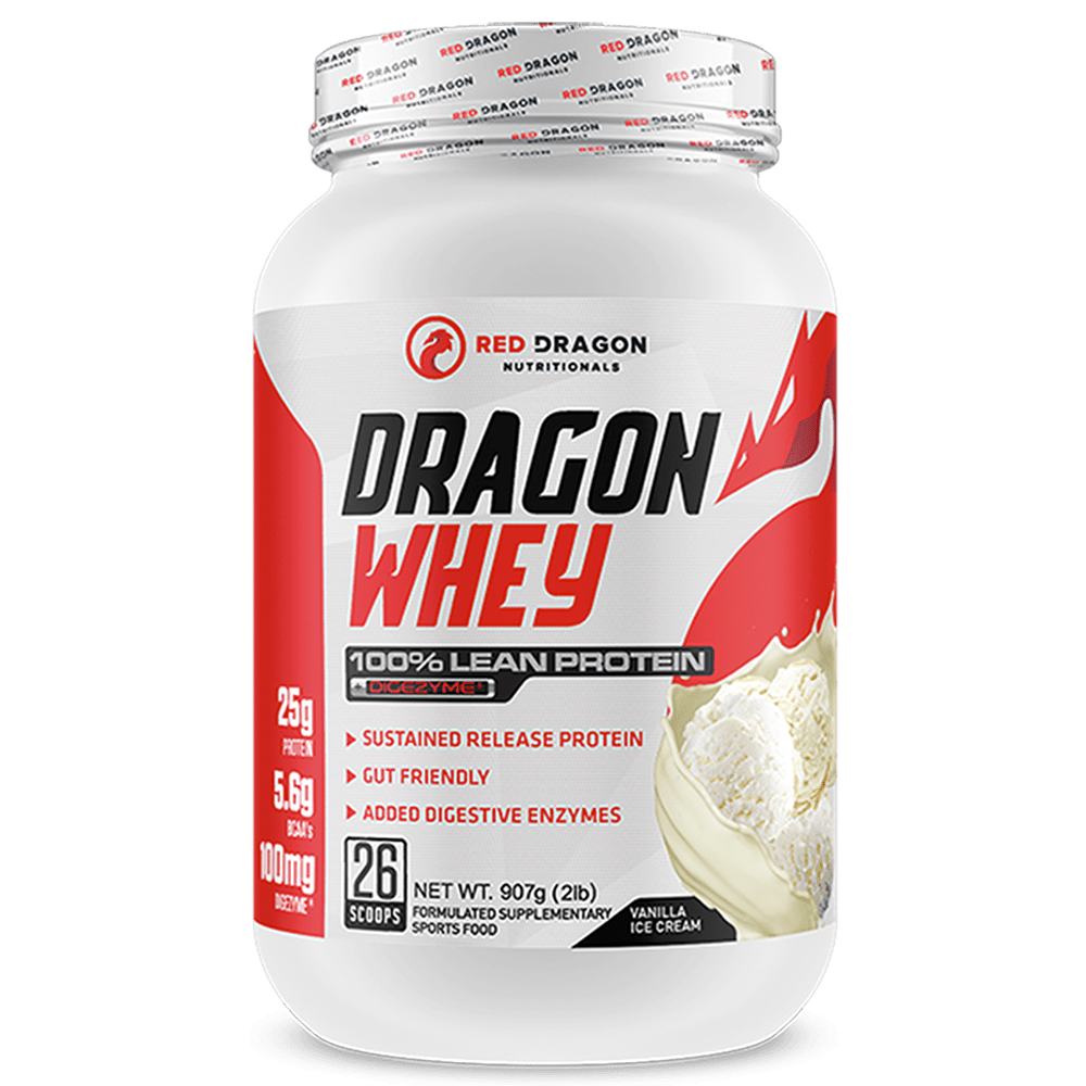 Red Dragon Nutritionals Dragon Whey Protein Powder 26 Serves Vanilla Ice Cream