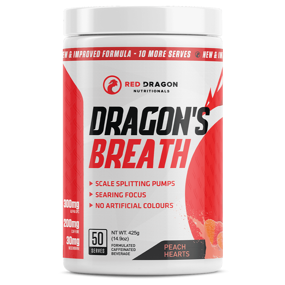 Red Dragon Nutritionals Dragon's Breath Pre-Workout 50 Serves Peach Hearts