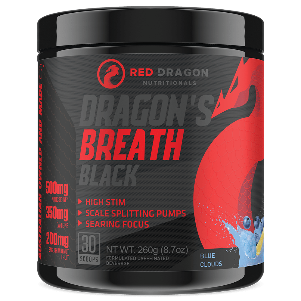 Red Dragon Nutritionals Dragons Breath Black Pre-Workout 30 Serves Blue Clouds