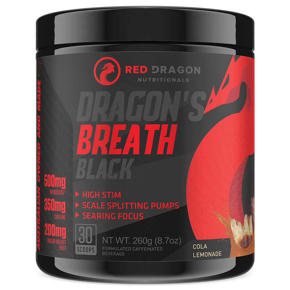 Red Dragon Nutritionals Dragons Breath Black Pre-Workout 30 Serves Cola Lemonade