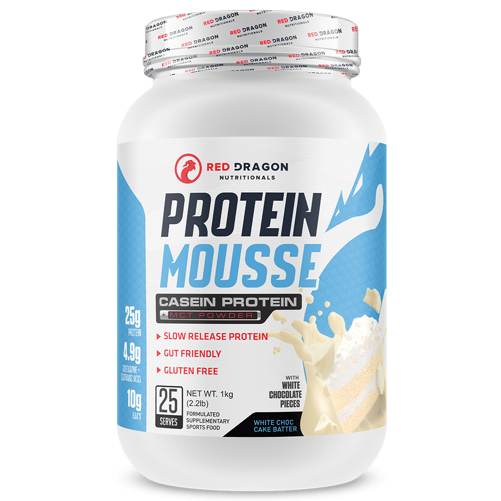 Red Dragon Nutritionals Protein Mousse Protein Powder 1 Kg White Chocolate Cake Batter