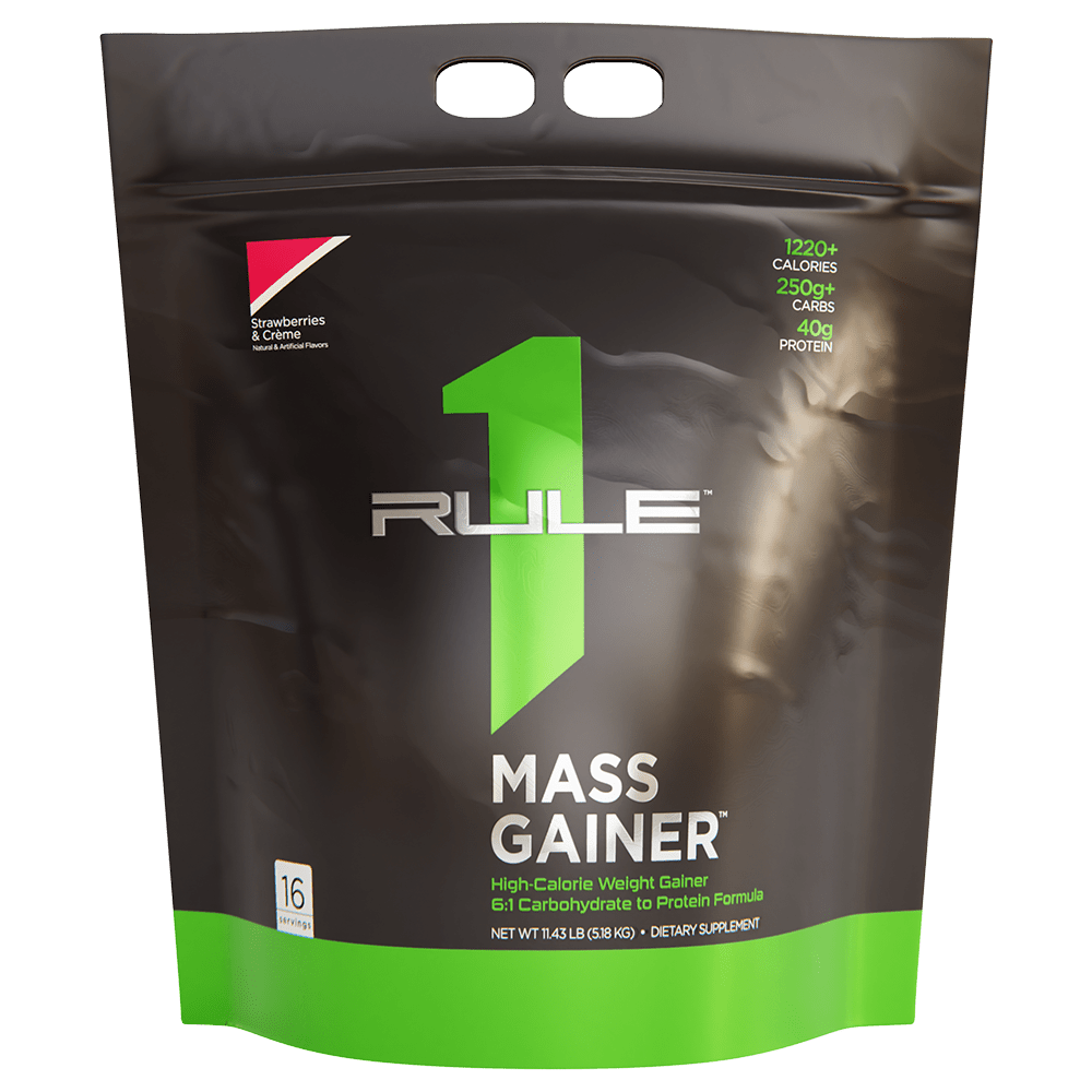 Rule 1 R1 Mass Gainer Protein Powder 16 Serves Strawberries & Creme